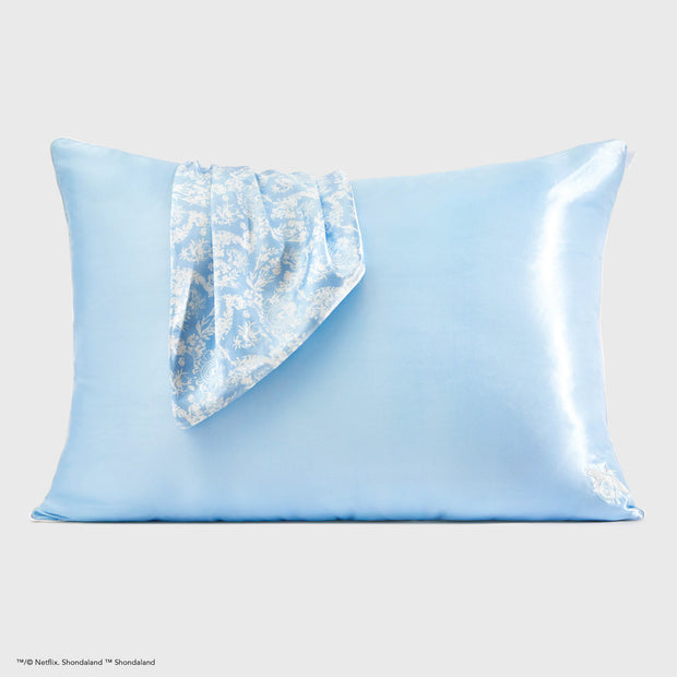 Bridgerton x Kitsch Satin Pillowcase - Toile De Blue