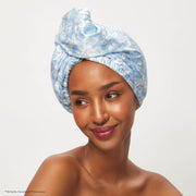 Bridgerton x Kitsch Satin Wrapped Hair Towel - Toile De Blue