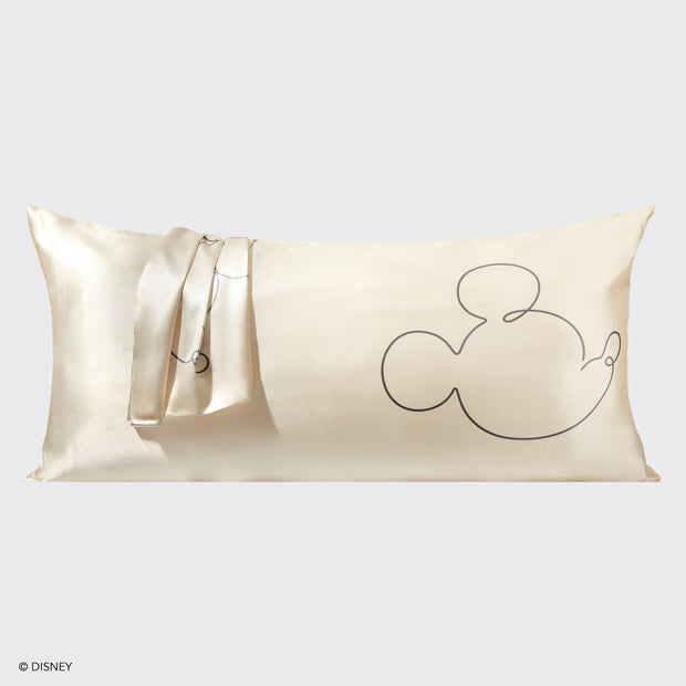 Kitsch & Mickey and Minnie Satin Pillowcase King Mr. Mouse - Cream