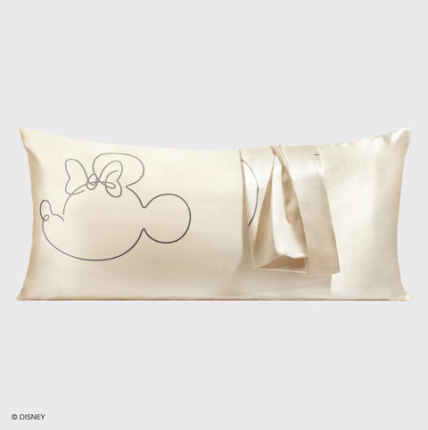 Kitsch & Mickey and Minnie Satin Pillowcase King Mrs. Mouse - Cream