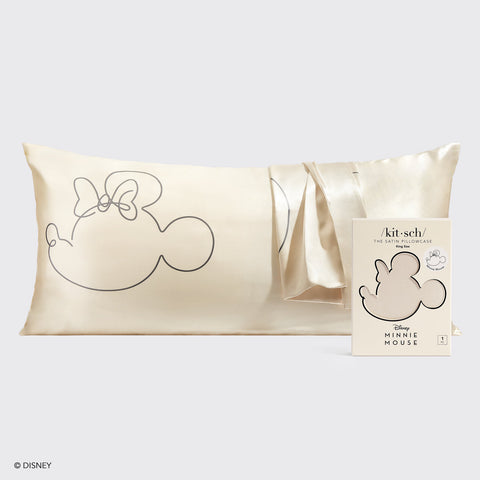 Kitsch & Mickey and Minnie Satin Pillowcase King Mrs. Mouse - Cream