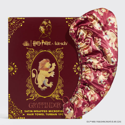 Harry Potter x Kitsch Satin-Wrapped Hair Towel - Gryffindor