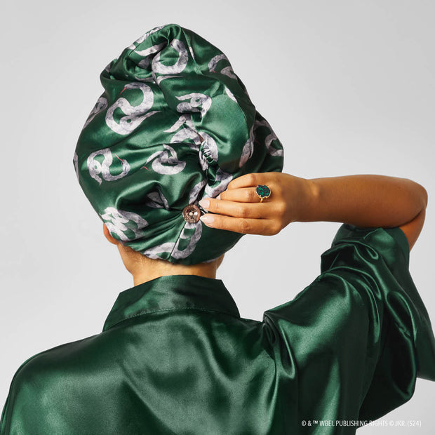 Harry Potter x Kitsch Satin-Wrapped Hair Towel - Slytherin