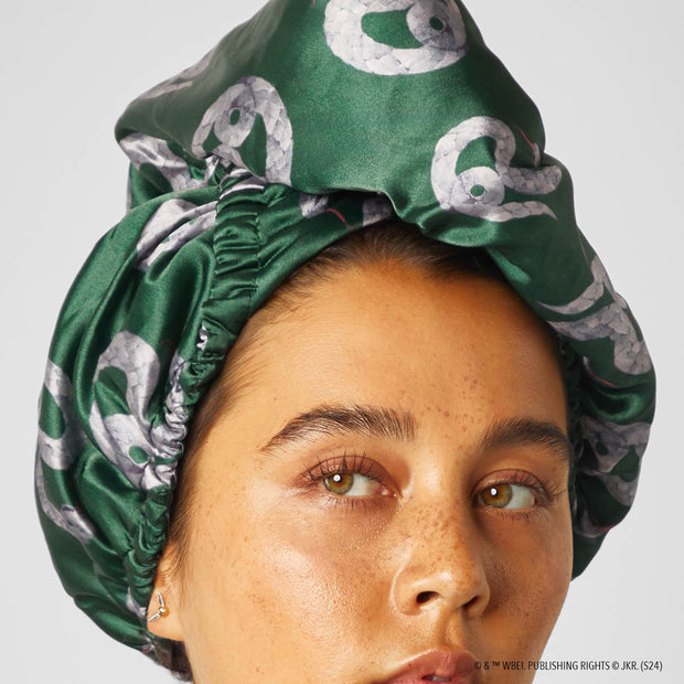 Harry Potter x Kitsch Satin-Wrapped Hair Towel - Slytherin