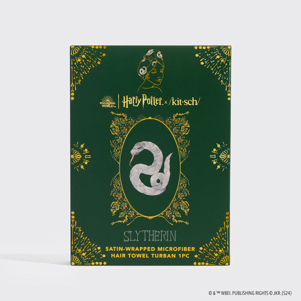 Harry Potter x Kitsch Satin-Wrapped Hair Towel - Slytherin