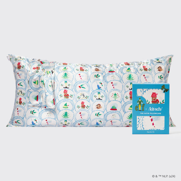 elf x Kitsch Satin Pillowcase King - North Pole