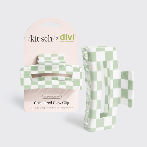 Kitsch x Divi Recycled Plastic Checkered Claw Clip 1pc