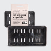 Recycled Plastic Self Draining Soap Dish - Black