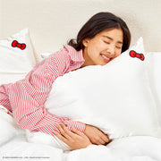 Hello Kitty x Kitsch Pillowcase King - Solid Ivory Hello Kitty Bow