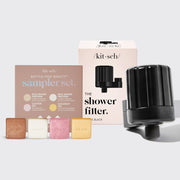 Shower Filter + Shampoo & Conditioner 4pc Set - Black